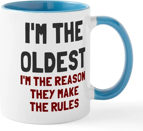 Vista 9 de CafePress Taza de café de cerámica con texto en inglés "I'm The Oldest Make Rules" (11 oz)