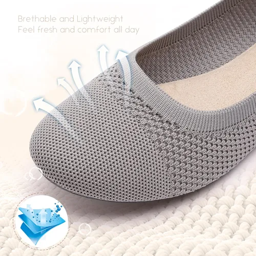 Vista 4 de SDONY Zapatos de ballet para mujer, cómodos zapatos planos casuales para caminar, conducir, elegantes