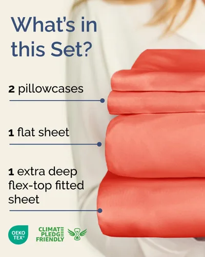 Vista 472 de Extra Deep Twin XL Sheet Set - 3 Piece College Dorm Room - White 01-Blanco
