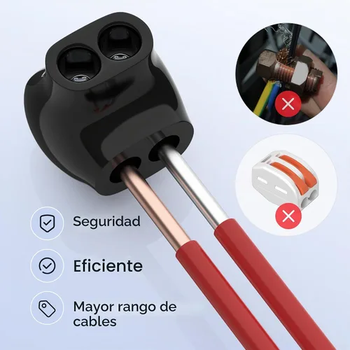 Vista 4 de RVBOATPAT Conector multigrifo aislado de 2 puertos 4-14 AWG de aluminio a cobre, conectores de alambre de aluminio de entrada de un solo lado 5PCS 2