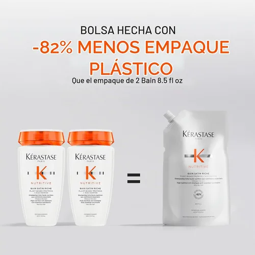 Vista 6 de Kerastase Nutritive Bain Satin Riche - Recambio de champú para cabello seco