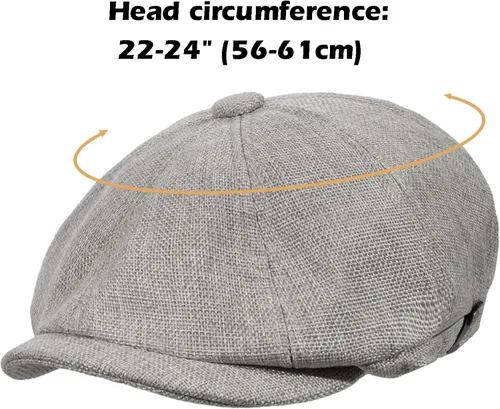 Vista 5 de Men's Newsboy Flat Cap Classic Herringbone Irish Hat Gatsby Ivy Golf Cabbie Hat