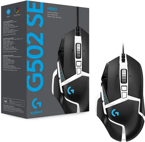 Vista 3 de Logitech G502 Lightspeed - Mouse inalámbrico para juegos, BlancoNegro