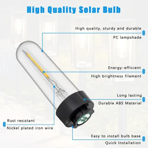 Vista 6 de Bombilla solar de repuesto que puede adaptarse a la bombilla solar Hampton Bay de 3 V, luz solar blanca cálida para exteriores e interiores