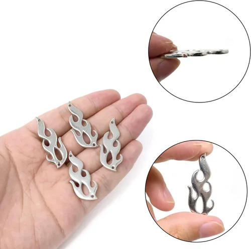 Vista 3 de Honbay 24 piezas de aleación de llama, conectores de fuego, colgantes para aretes, pulseras, collares, joyería, aleación, No es una piedra preciosa