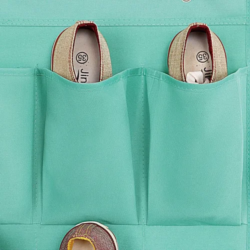 Vista 9 de Organizador de zapatos sobre la puerta, soporte de almacenamiento colgante con 12 bolsillos grandes para puerta de armario, zapatos para hombres