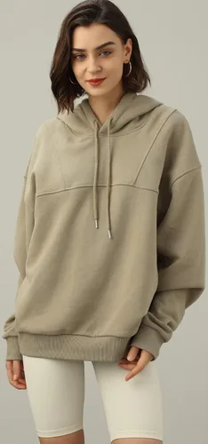 Vista 2 de Sudadera de gran tamaño para mujer, sudadera de forro polar con capucha de manga larga, sin botones, ropa de moda de otoño 2023