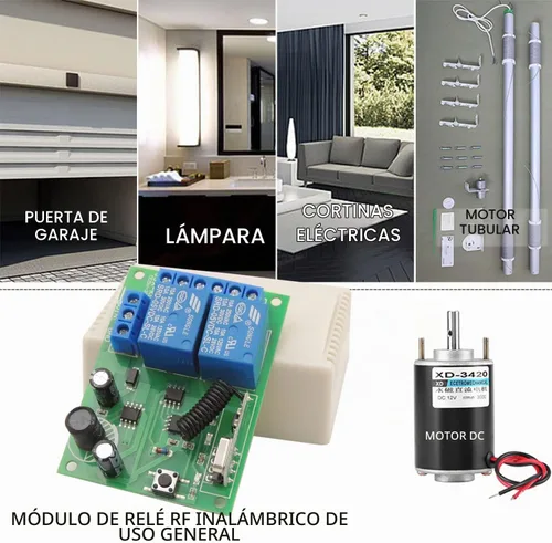 Vista 3 de DieseRC DC 12V 24V 30V Interruptor de control remoto seguro universal inalámbrico 433Mhz RF Placa receptora de relé de 10A con 2 llaveros 2 botones