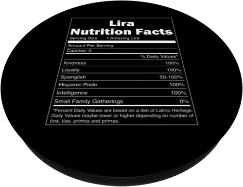 Vista 2 de Diseño de apellidos divertidos datos nutricionales - Lira PopSockets Swappable PopGrip