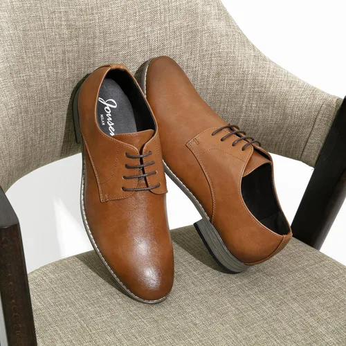 Vista 6 de Jousen Men's Oxford Plain Toe Dress Shoes Classic Formal Derby Shoes