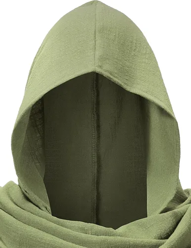 Vista 4 de Bufanda multifuncional con capucha renacentista medieval para adultos, para Halloween, cosplay, accesorios de disfraz