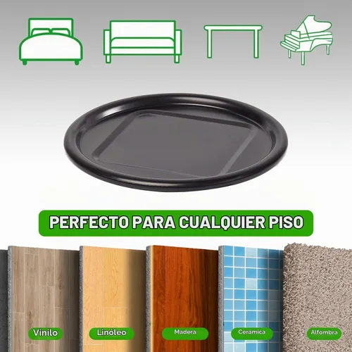 Vista 4 de Copas para ruedas de muebles de 4 pulgadas redondas para base de alfombra, deslizadores de muebles reutilizables para pisos de madera dura
