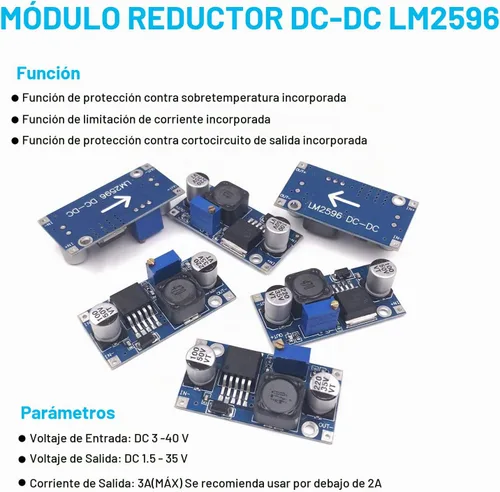 Vista 2 de Paquete de 10 LM2596 DC-DC Buck Convertidor Step Down Módulo Fuente de alimentación Salida DIP 1.25V-30V 3A