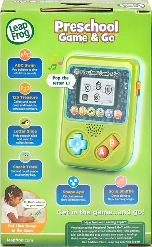 Vista 8 de LeapFrog Juguete de videojuego de mano preescolar Game and Go, verde