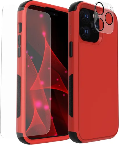 Vista 9 de X-belmox - Funda protectora para iPhone 14 Pro Max de 3 capas, color negro