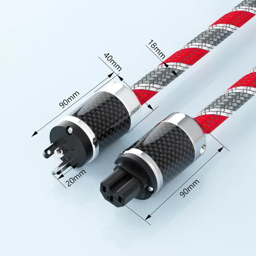 Vista 7 de Monosaudio Cable de alimentación de audio de 125 V 15 A, cable de alimentación de audiophole de alta gama, conectores chapados en rodio, cable