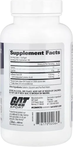 Vista 2 de GAT Sport Essentials Series CLA 1250, 90 cápsulas blandas