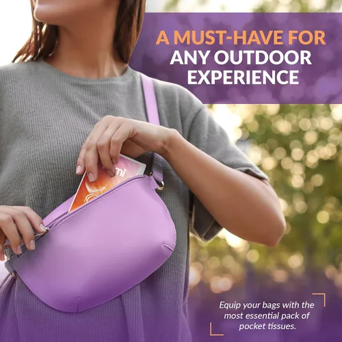 Vista 3 de PAMI Pañuelos de bolsillo ultrasuaves de 3 capas, pequeños paquetes de pañuelos para bolso, toallitas faciales fuertes y absorbentes