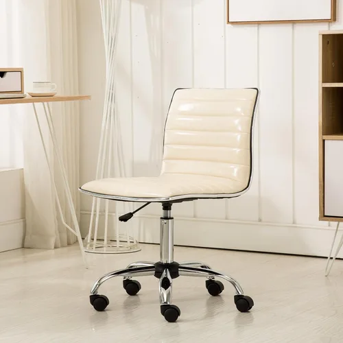 Vista 2 de Roundhill Furniture Fremo Chromel - Silla de oficina ajustable con elevación de aire, color beige