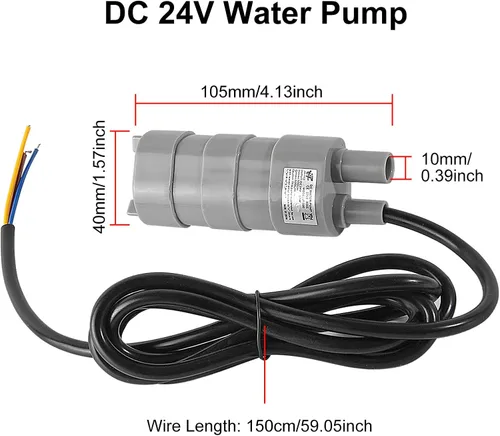 Vista 2 de Paquete de 2 motores sumergibles de bomba de agua de CC de cabeza alta para estanque, acuario, fuente de pecera 10L/Min 600L/H DC 24V 1.2A con tubo