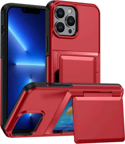 Vista 11 de Funda protectora para iPhone 16 Pro con tarjetero y ranura para tarjeta de crédito, color negro