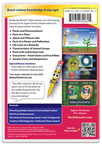 Vista 5 de 1st Grade DVD Collection by Rock N Learn - Phonics Sight Words Addition Subtraction and Life Science