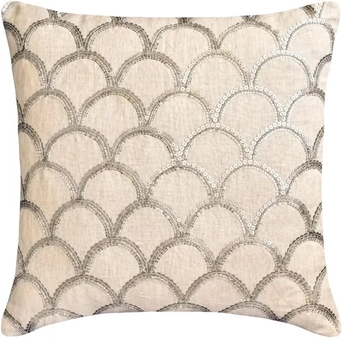Vista 15 de The HomeCentric Funda de almohada personalizada, color plateado de 12 x 12 pulgadas, fundas de almohada de arpillera, enrejado y celosía y almohadas