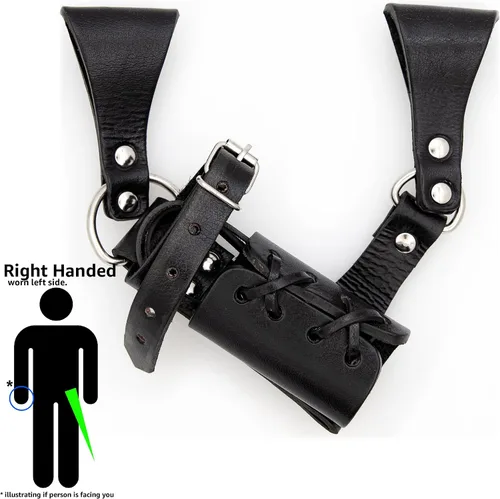 Vista 36 de Armory Replicas™ - Rana espada de cuero hecha a mano – Disfraz medieval LARP hebilla ajustable y cinturón de arma con cable soporte