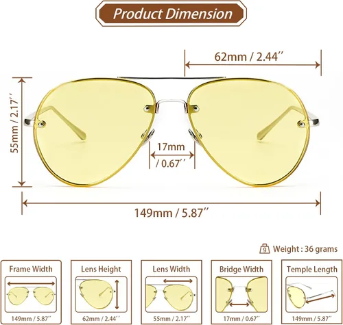 Vista 3 de Xpectrum Gafas de sol clásicas de doble puente de metal estilo aviador para mujeres y hombres, gafas de sol retro UV400 sin montura