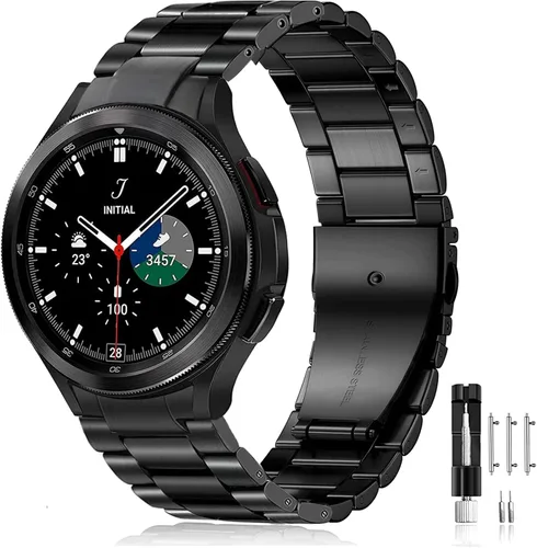 Vista 17 de Olytop para Galaxy Watch Ultra Correas 47mm (2024/2025), Correa de Reemplazo de Pulsera de Acero Inoxidable Metálica para Negocios, Hombres y Negro