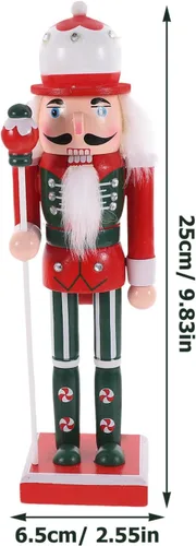 Vista 5 de PRETYZOOM Cascanueces de Navidad de madera, marioneta de cascanueces de Navidad, decoración de cascanueces de madera, figura de cascanueces
