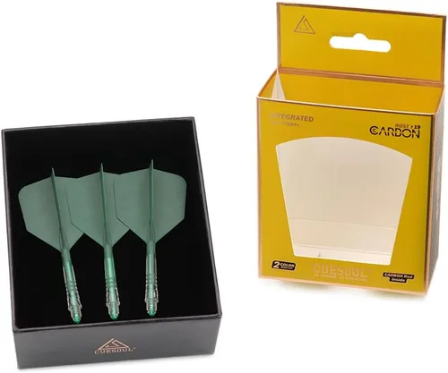 Vista 4 de CUESOUL ROST T19 - Eje de dardo integrado de carbono y forma de ala grande de vuelo, verde oscuro con ejes verdes