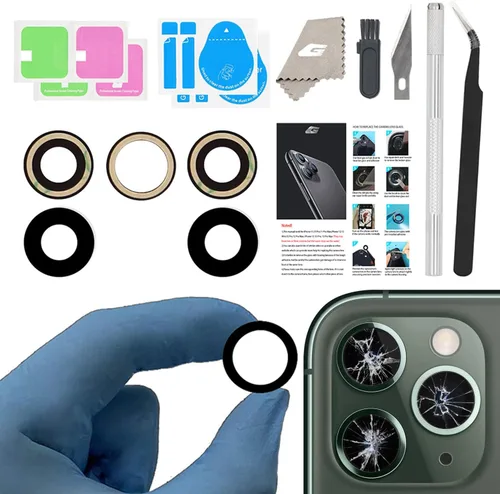 Vista 14 de Reemplazo de lente de vidrio de cámara para iPhone 11, GVKVGIH reemplazo de lente de vidrio de cámara trasera con adhesivo preinstalado, kit