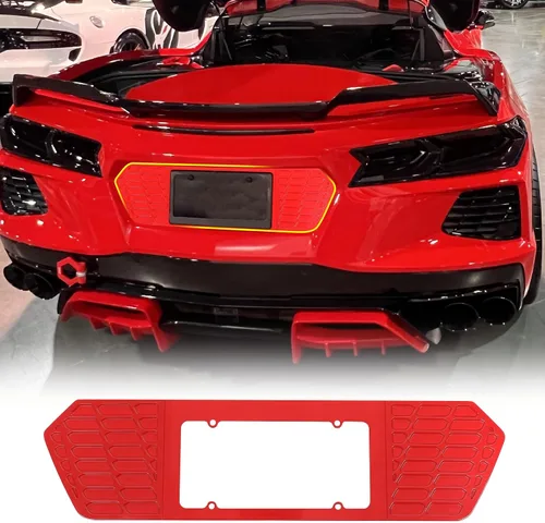 Vista 8 de Marco de licencia trasero compatible con Chevrolet Corvette C8 2020-2026
