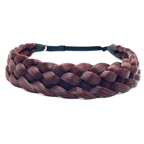 Vista 27 de Diadema de pelo sintético de 5 hebras trenzadas, clásicas, gruesas, anchas, trenzadas, elásticas, multicolor, accesorios de belleza para el cabello