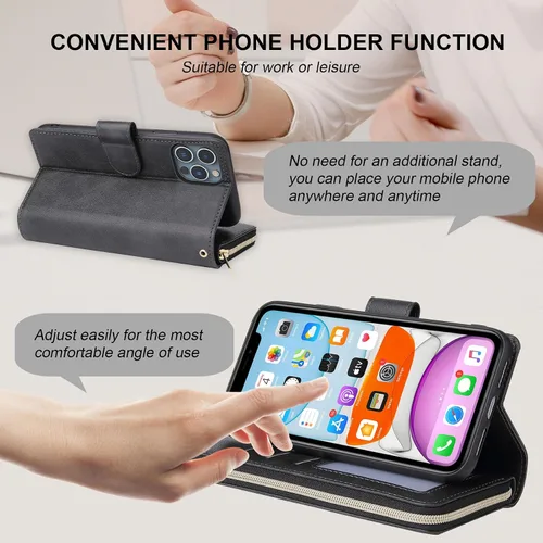 Vista 5 de Funda tipo cartera de cuero con 9 tarjetas para Samsung Galaxy S20 Series