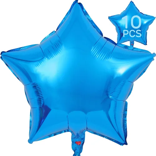 Vista 9 de Globos de estrella beige de 18 pulgadas, 10 globos de Mylar de forma estrella beige con revestimiento metálico de helio para decoraciones de fiesta