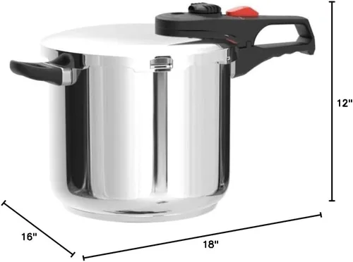 Vista 10 de Magefesa Practika Plus - Olla a presión de acero inoxidable de 8 cuartos, adecuada para todo tipo de estufas, parte inferior difusora de calor de 5