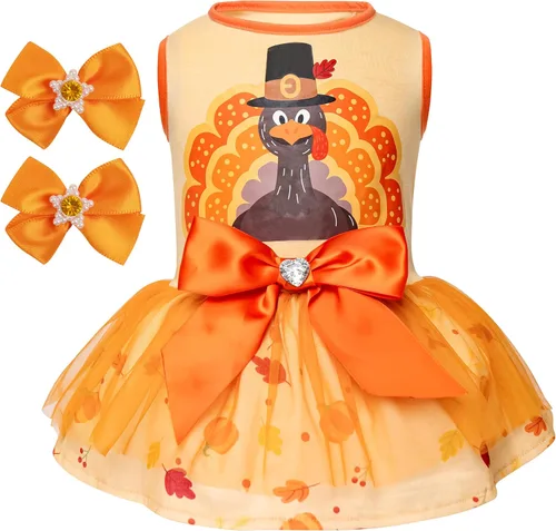 Vista 16 de cyeollo - Vestido de San Valentín para perro, traje de tul con estampado de corazón, con clip de lazo, talla XS Soft Breathable Fabric