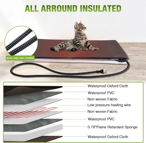 Vista 2 de Casa climatizada para gatos al aire libre, resistente a la intemperie, refugio grande para gatos con forro 100% aislado para múltiples gatos, casas