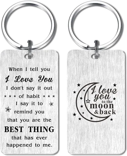 Vista 8 de Love Gifts Keychain for Her Wife Girlfriend, I Love You to The Moon and Back Gifts for Mothers Day Birthday Anniversary