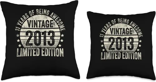 Vista 3 de Retro 11th Birthday Gifts Girls Boys Throw Pillow