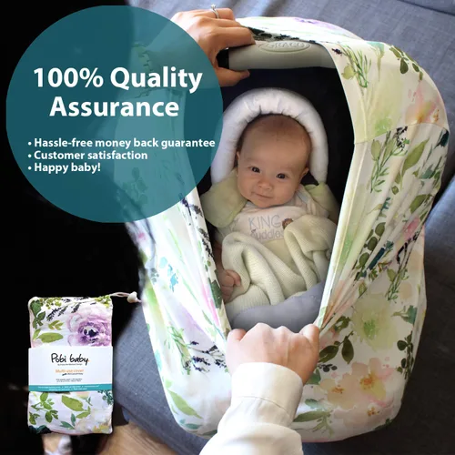 Vista 9 de Pobi Baby Premium - Funda multiusos para lactancia, asiento de automóvil, carrito de compras, silla alta y funda de lactancia, bufanda floral