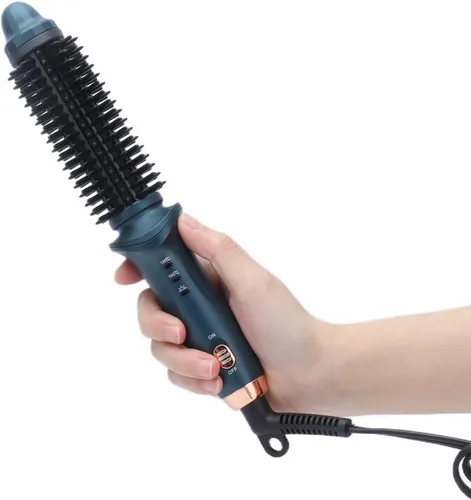 Vista 4 de Rizador termostático para rizar el cabello 2 en 1, cepillo eléctrico portátil para rizar el cabello, kit de alisador de doble propósito, calentador