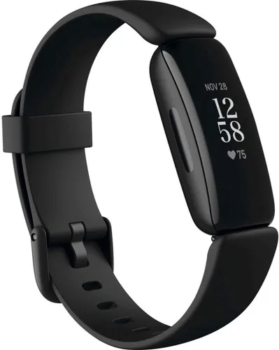 Vista 2 de Fitbit Inspire 2 rastreador de salud y fitness con una prueba gratuita de 1 año Fitbit Premium, frecuencia cardíaca 24/7, negro/negro, talla única