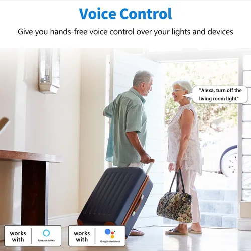 Vista 5 de Regulador de intensidad enchufable, enchufe inalámbrico con control remoto, interruptor de luz digital para lámpara compatible con Alexa, para luces