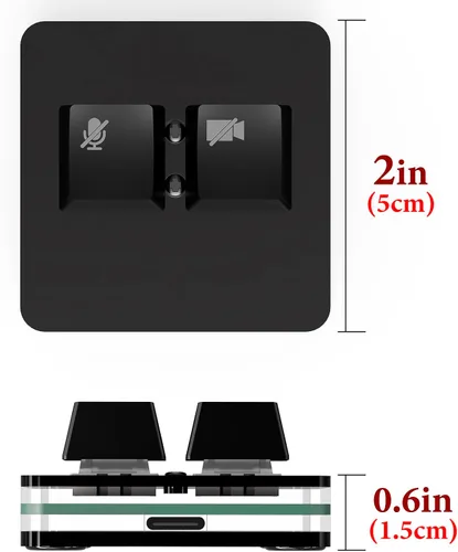 Vista 2 de GEEKRIA Controlador de silencio de reunión RGB compatible con la aplicación Windows Zoom, silenciar/desactivar audio de micrófono, video