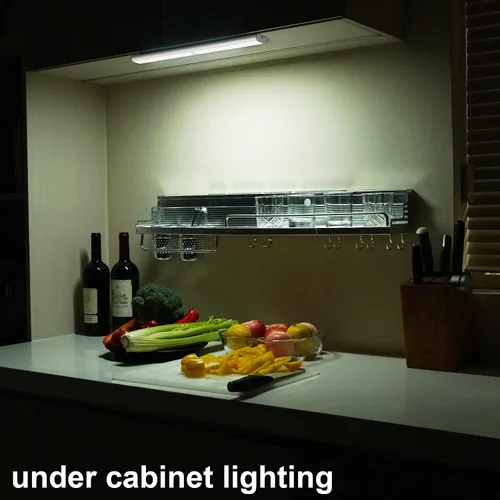 Vista 4 de MOSTON Luces de armario recargables superbrillantes 78 LED con sensor de movimiento, iluminación nocturna para armario de cocina, debajo