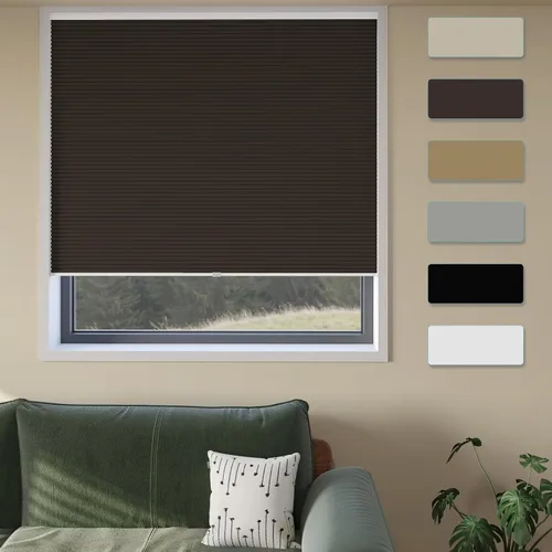 Vista 9 de MYshade Persianas celulares sin cordones, sin herramientas, sin taladro, persianas opacas para ventanas de interior, tamaño 19 pulgadas de ancho x