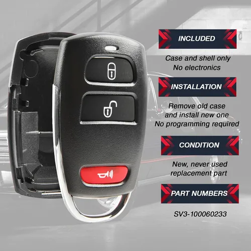 Vista 4 de Carcasa compatible con control remoto de entrada sin llave Kia Sedona / Hyundai Entourage